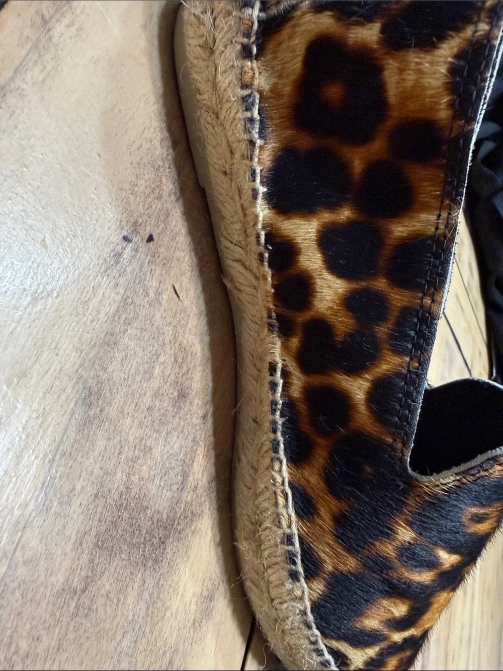 MANEBI Serengeti Calf Hair Double Sole Espadrilles Leopard Print
